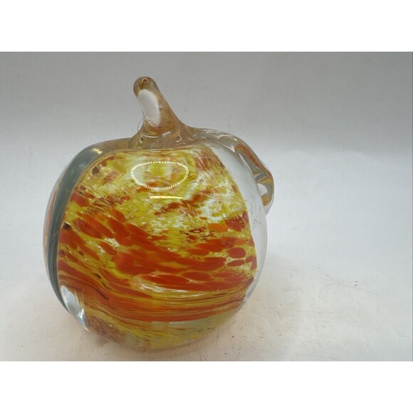 Kent Helms 82 Peach Apple paperweight Red Orange Gold - Picture 5 of 6